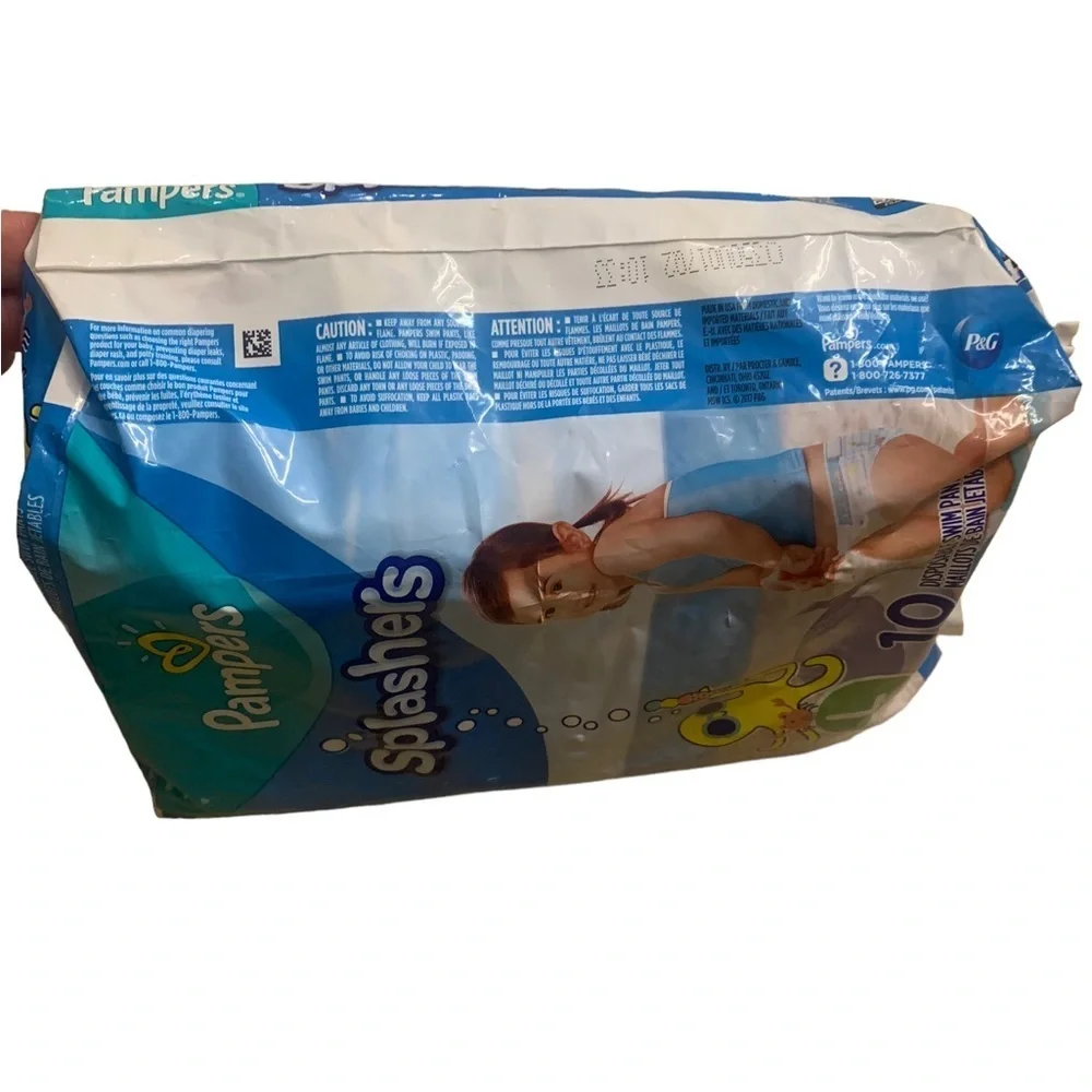 Pampers | Splashers Size Large New Pack 10 Disposable Diapers Swim Pants